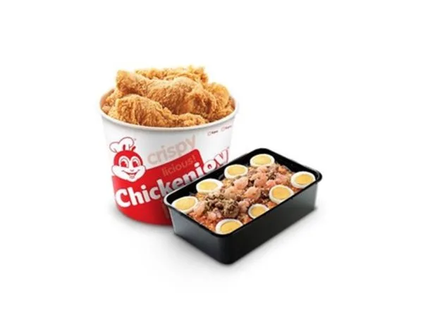 Chickenjoy with Palabok Family Pan